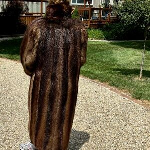 Full length Vintage Longhair Beaver Coat L-XL